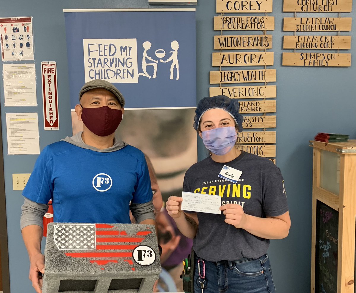 F3Naperville's tweet photo. Today we presented a check via the @F3NFoundation to @fmsc_org for $4,000, from the fundraiser workouts we held across our region on 12/18. Today only, thanks to the generous donations of others in the community, our $4,000 will be quadrupled to $16,000! (1/2) https://t.co/plcnvvjlMn