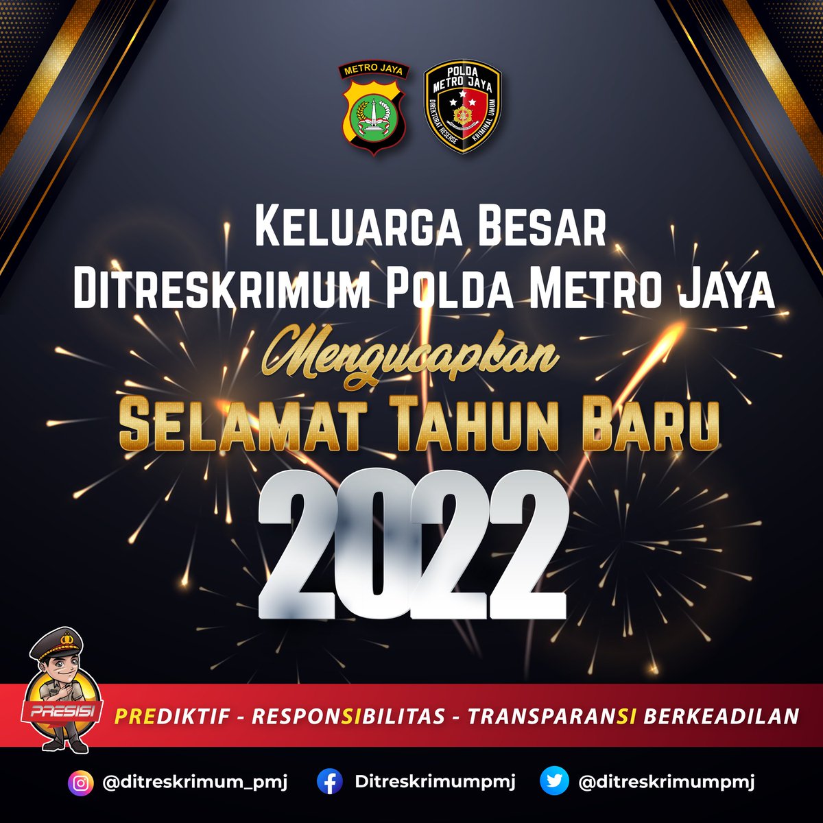 6_ranmor's tweet photo. Keluarga Besar Ditreskrimum Polda Metro Jaya Mengucapkan Selamat Tahun Baru 2022 https://t.co/j5BV1cvNRn