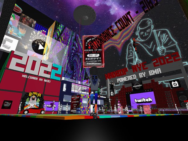 “Come Celebrate The New Year With Us!” - at The BMA Takeover - by ForeXKammer cryptovoxels.com/play?coords=NE…