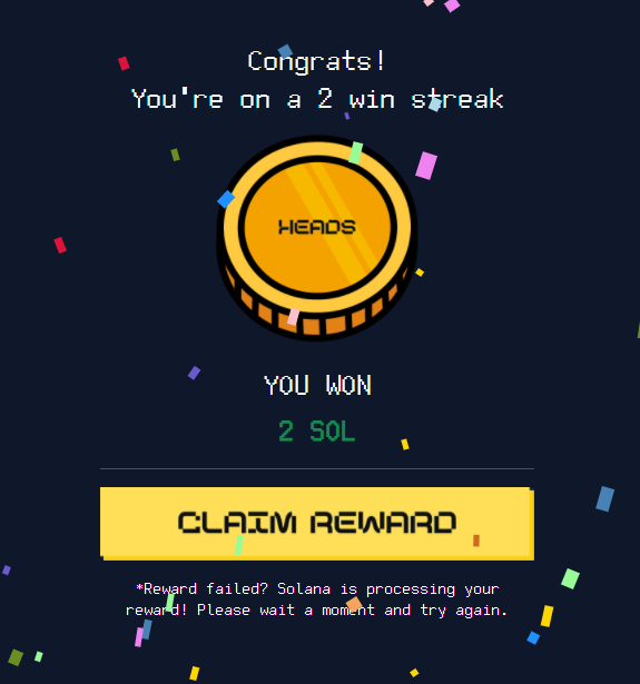 letmemint's tweet photo. one of my new year goal achieved

#1 degen 🤪
2sol flip is back!

https://t.co/rcbx1RfFqd

@degencoinflip https://t.co/O6fNCTLe0J