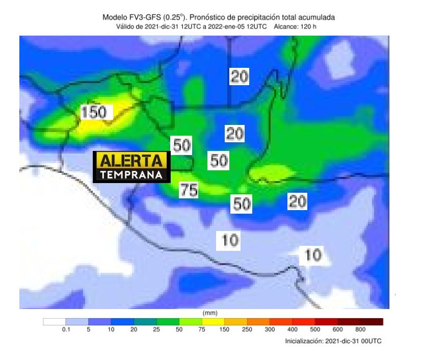 AlertaGt502's tweet photo. Actualización
Viernes 31 de diciembre de 2021
Se esperan efectos directos del nuevo #FrenteFrio18 que estará ubicado sobre Guatemala 🇬🇹 el lunes 3 de enero, acumulados de lluvias al norte del país con hasta 75mm en Quiché Alta Verapaz Izabal FTDN
#climaGt #FF18 https://t.co/3RqB699Cg5