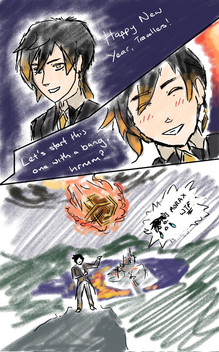 yarinnit's tweet photo. And for now, a <¼-realised #Zhongli meme that I will never finish because it's kiiiinda irrelevant for another 364 days. https://t.co/zFhMv2hvQB