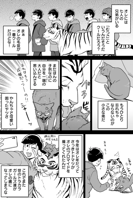 自分を人間だと思っているトラカラ寅年漫画。
ねこは自分を猫だと解っている(けど自分も兄弟だとは思っている) 