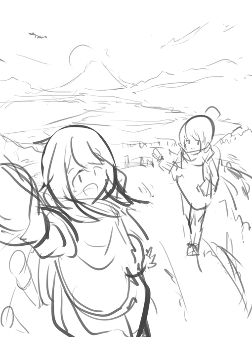 今すごい速度でつくったラフ
新年初描きいいすか? 