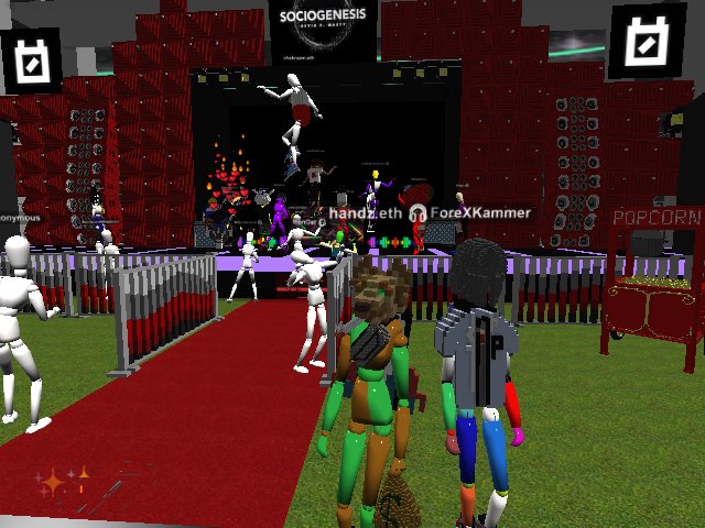 “MADBOP NYE 2022! IF YOU'RE NOT HERE, WHAT ARE YOU DOING?!” - at  - by handz.eth cryptovoxels.com/play?coords=E@…