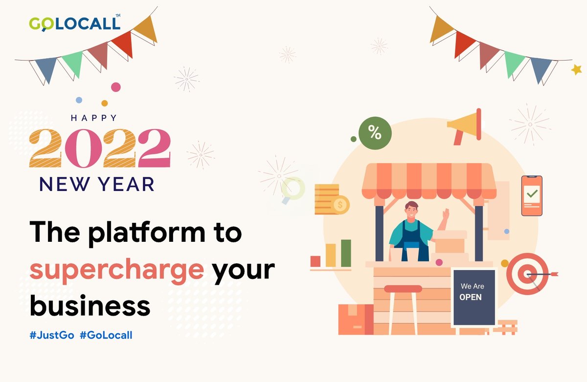 golocall_in's tweet photo. Wishing you a Happy New Year full of new #business, exciting #opportunities, and great successes in 2022! 🎉
#GoLocall #GoDigital #HappyNewYear #GoLocal https://t.co/iwcgZXOndH