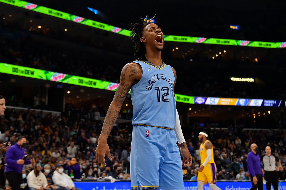 memgrizz's tweet photo. 41 points &amp; 10 boards. 

@JaMorant x #NBAAllStar https://t.co/4A9uDGtBIh
