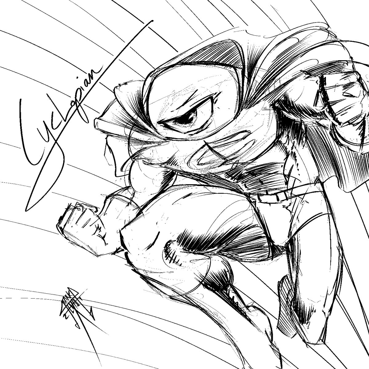TankFerretArt's tweet photo. Quick sketch of #Cyclopian while hanging out with @HeroShack, @DianaMarie777, @LorenzoSleestak, @comics_cross, and more!
https://t.co/Tegl31JFSL https://t.co/fO3iS8ZU9g
