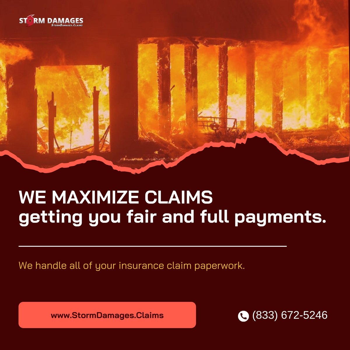 We maximize claims getting you fair and full payments.

We handle all of your insurance claim paperwork.

#Insuranceclaims #FireDamage #FloodDamage #WaterDamage #stormdamages #tornadoes #floods #hurricanes #InsuranceCompany #commercialinsurance #insuranceloss #securetheproperty
