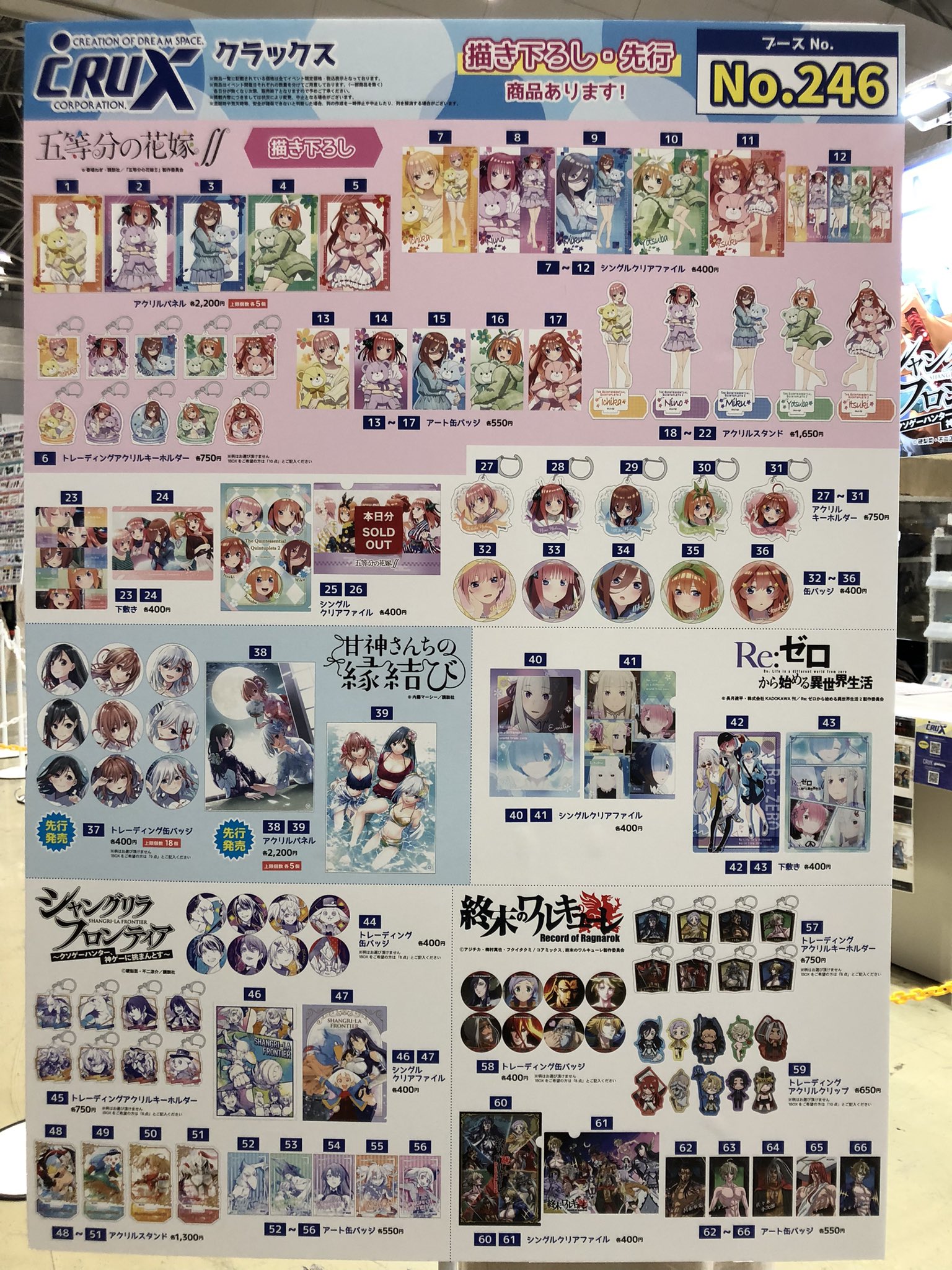 株式会社クラックス コミックマーケット99 五等分の花嫁 シングルクリアファイル 着物 完売いたしました コミケ 99 T Co Xadzzksebu Twitter