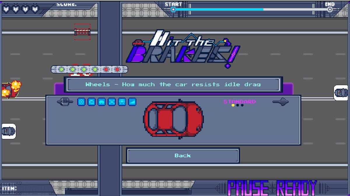 SpaceBassSoft's tweet photo. Upgrades and customization can now be done from the gameover screen in the latest beta for Hit the Brakes!

Come test 1.4.5 and help us see if it's worthy to become 2.0.0! https://t.co/xAZHuJPjD4 https://t.co/dbLJ3voMob