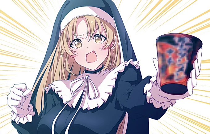 みんなだって深夜にラーメン食べてるくせに#描いたよクレアさん シスターの権利を守るクレアさん。シスターだって深夜にラーメン食べる。 