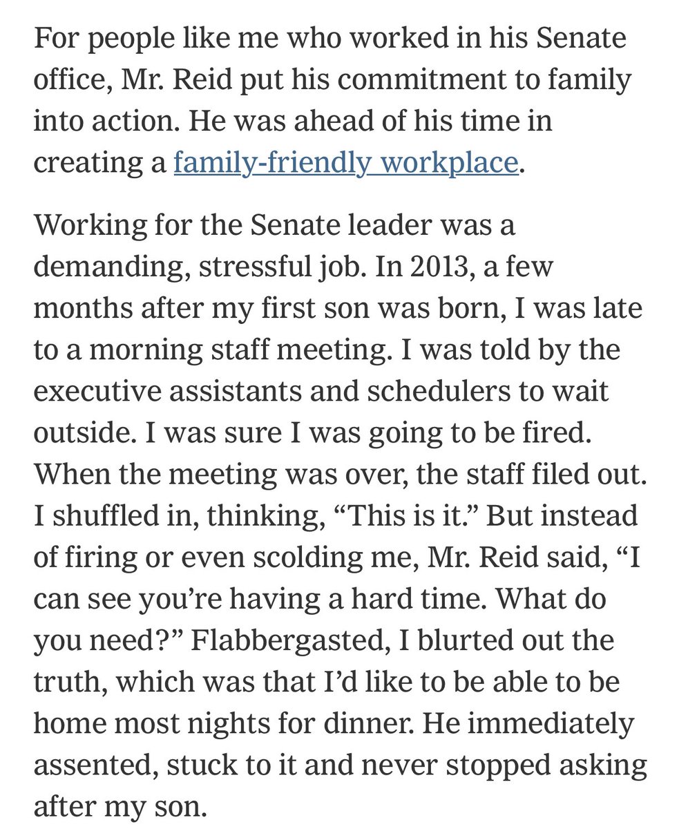 AshleyRParker's tweet image. In this v good @AJentleson remembrance of Harry Reid, my favorite part is about how Reid was family-friendly, well ahead of his time. nytimes.com/2021/12/29/opi…