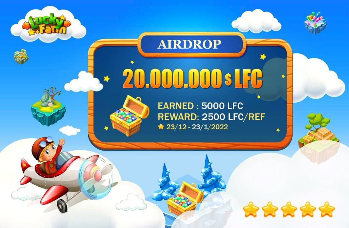 🤑🤑  5000 LFC Token 👇👇

👍 Airdrop :- t.me/LuckyFarm_Aird…

1. All Tasks Done 📌📌
2. Submit BSC Address #TrustWallet or #Metamask

Join :- @airdroptpay (t.me/airdroptpay)