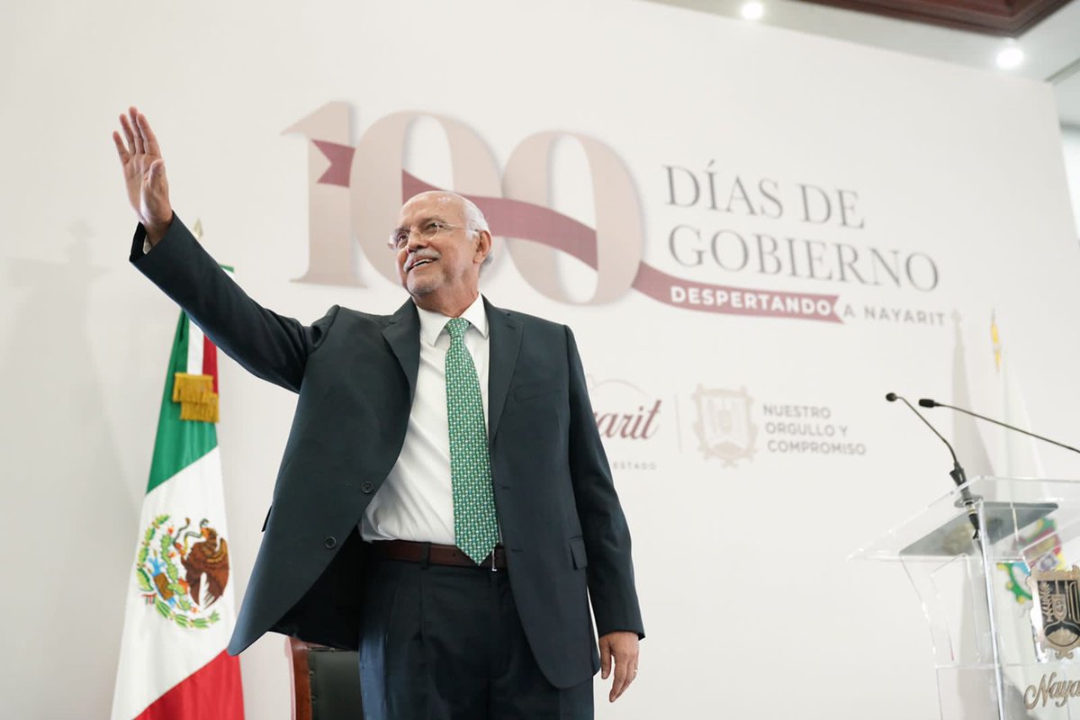 NayaritGobierno's tweet photo. Servir a Nayarit es mi pasión y mi emoción. Miguel Ángel Navarro Quintero.

A 100 días de ser gobernador, rindió su primer informe.  https://t.co/x1axUdULpu @RepGobNay @SecturNayarit @NayaritDif @SNENayarit @SSPCNay @inea_nayarit @SIPINNA_MX @shbgnayarit @NayaritFiscalia https://t.co/NMRoaPuNYn