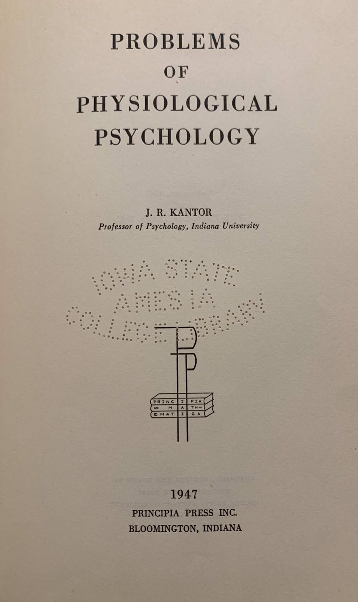 JR_Kantor's tweet photo. In the present volume I have critically surveyed the P.P. [Physiological Psychology] field in an attempt to clarify its most important issues. In Section I an inquiry is made into its historical development; 1/3 https://t.co/7lzhPqYXeM