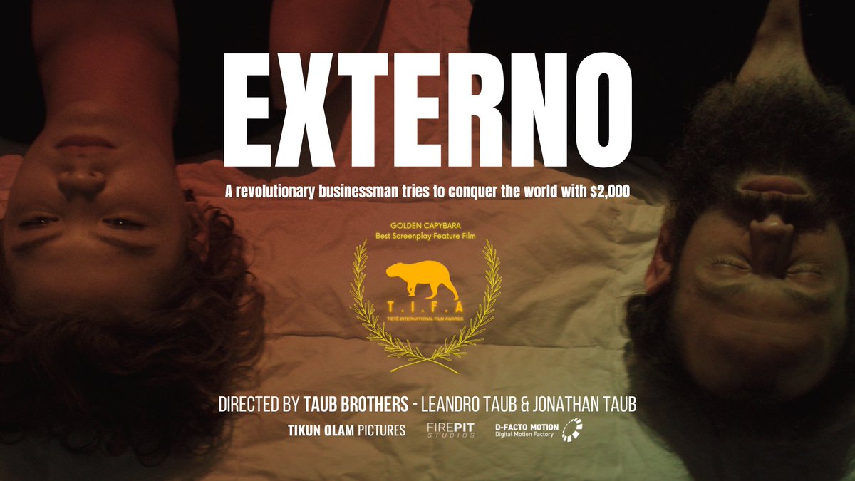 ExternoFilm's tweet photo. We are very happy to share with you that EXTERNO Won the GOLDEN CAPYBARA AWARD at Tietê International Film Awards (Brazil):

🏆 Best Screenplay Feature Film: Leandro Taub

Thank you so much for this recognition!

#Externo #TaubBrothers #TIFA https://t.co/ZZ5aWpgQgH