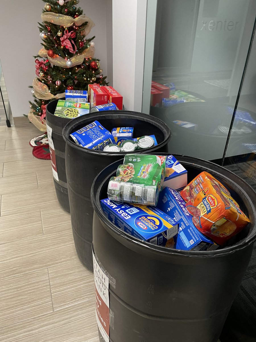 Xenter_Inc's tweet photo. Congratulations to our Salt Lake City, Carlsbad, and remote teams for collecting 1,469 pounds of food during our first-annual food drive! We are so proud of our employees for sharing some joy this holiday season! #SeasonOfGiving https://t.co/dcqCK2By79