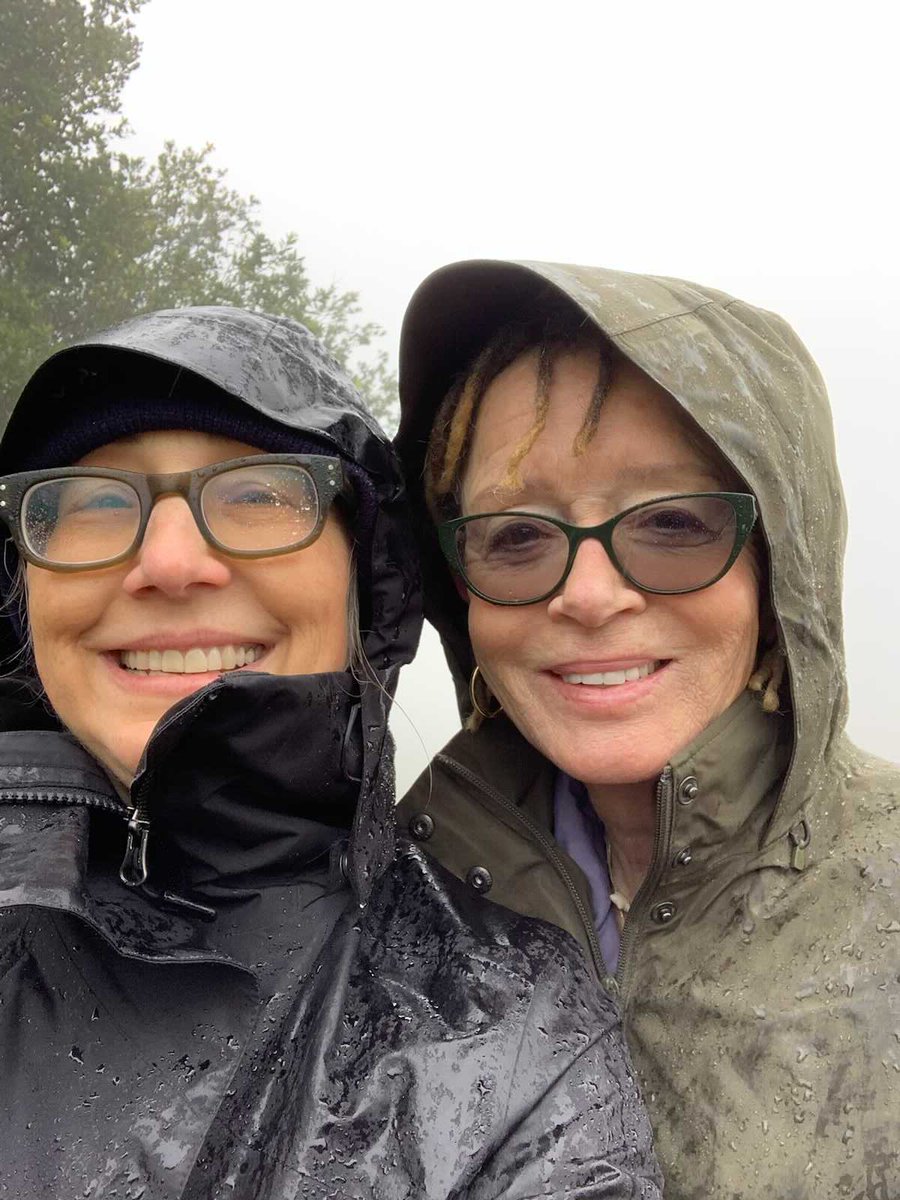 ANNELAMOTT's tweet photo. We heroically walked up on the ridge in the pouring rain. It was lovely, very wet, bracing, hallucinatory, maybe crazy; heaven. https://t.co/PazmEFu2TS