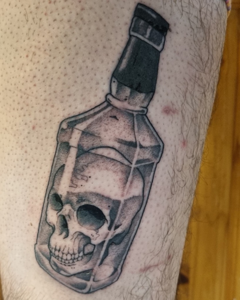 Alcohol Bottle Tattoo