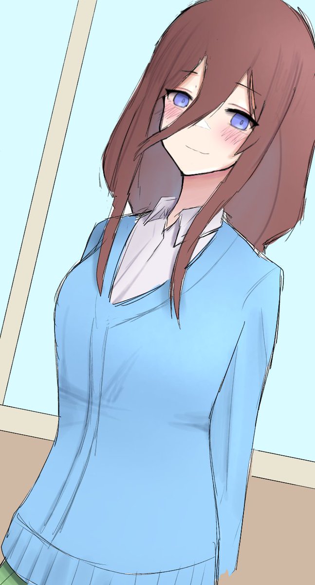 浅貝 たこさんがTwitterに投稿した中野三玖(五等分の花嫁)のイラスト。