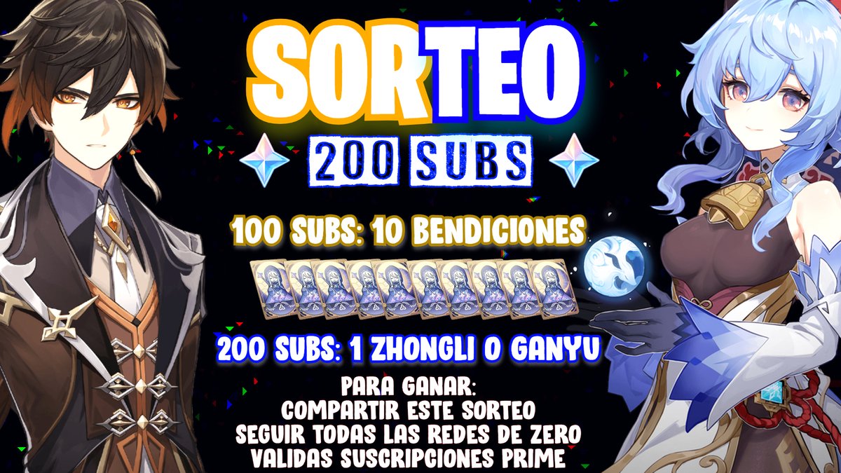 outsider_zero's tweet photo. Llegó el día! Primer gran sorteo del canal! Les traigo 10 bendis o una Ganyu o Zhongli! Como ganártelo? Suscribirte o regalar una Suscripción en mi canal de Twitch, retwittear este sorteo, darle like y comentar que te gustaría llevarte y seguirme en todas mis redes. Así de fácil https://t.co/NFflMbQHVM