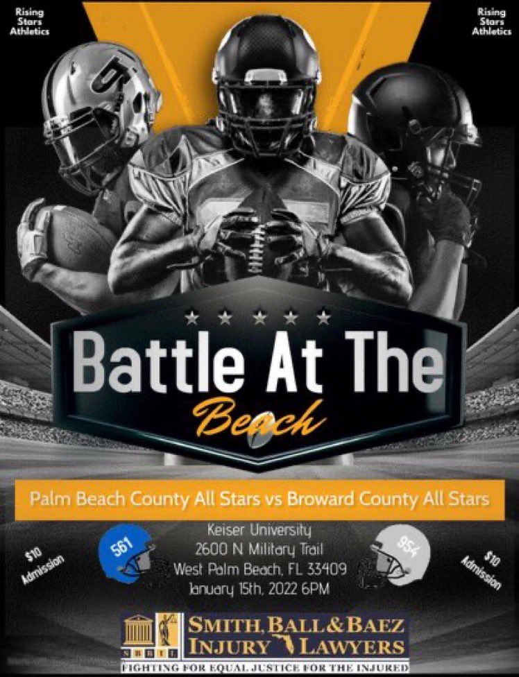 CoachBaz561's tweet photo. Congratulations @JavidGayle from @JILFootball on being selected for the 1st annual Battle at the Beach! #561vs954 @larryblustein @EraPrep @emilee_smarr https://t.co/6HkPIRS8WF