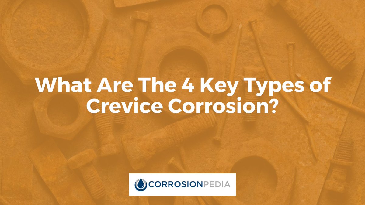corrosionpedia's tweet photo. #Crevicecorrosion occurs due to local changes in #solutionchemistry and it is useful to distinguish among the different mechanisms that lead to these #chemicalchanges in order to understand the underlying cause and avoid/mitigate its detrimental effects: https://t.co/UzSyCc4orA https://t.co/m51P5Gw6wb