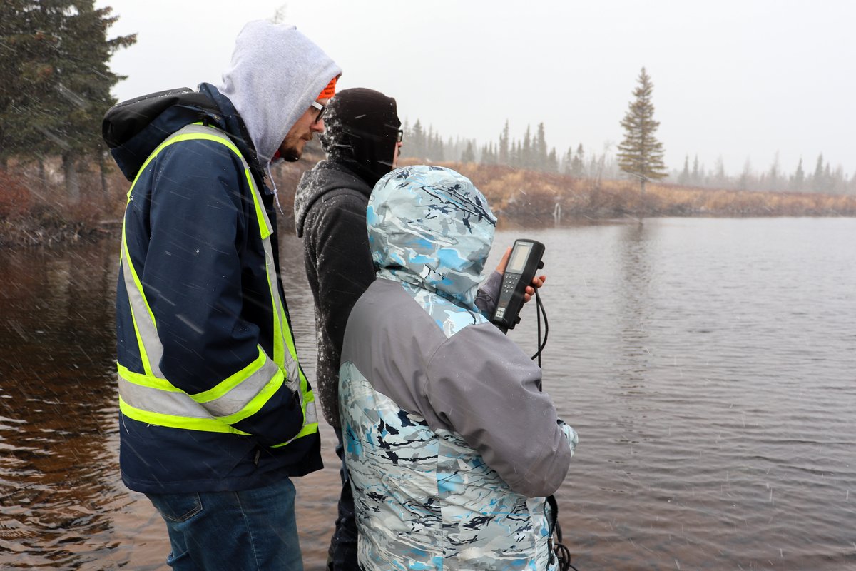 waterfirstngo's tweet photo. After presenting the data collected during the previous project with the #NaskapiNation of Kawawachikamach, Keegan and Jag's latest visit to the community was also the beginning of a new monitoring program. Read the update on our latest visit to Naskapi: https://t.co/RIHeM4XdJr https://t.co/WXwNi0yIiD