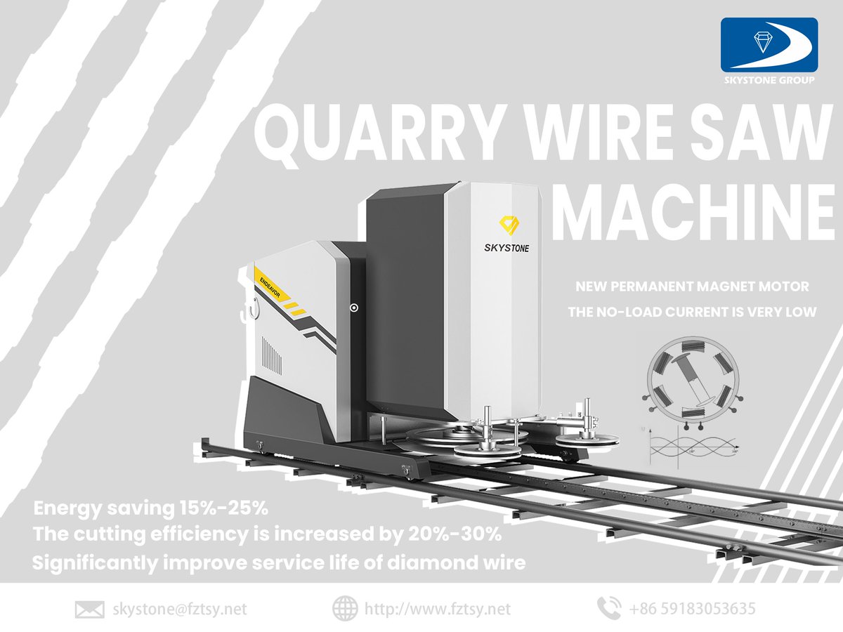 skystone_group's tweet photo. Endeavor series-the 3rd generation skystone quarry wire saw machines, driven by permanent magnet motor.they have 25% electric reducing and 30% efficiency improving. #CHEBHA #NBATopShotThis #PinstripeBowl #marble #quarry #granite #stone #marblestone #graniteblocks #granitequarry https://t.co/NTezrWUg83