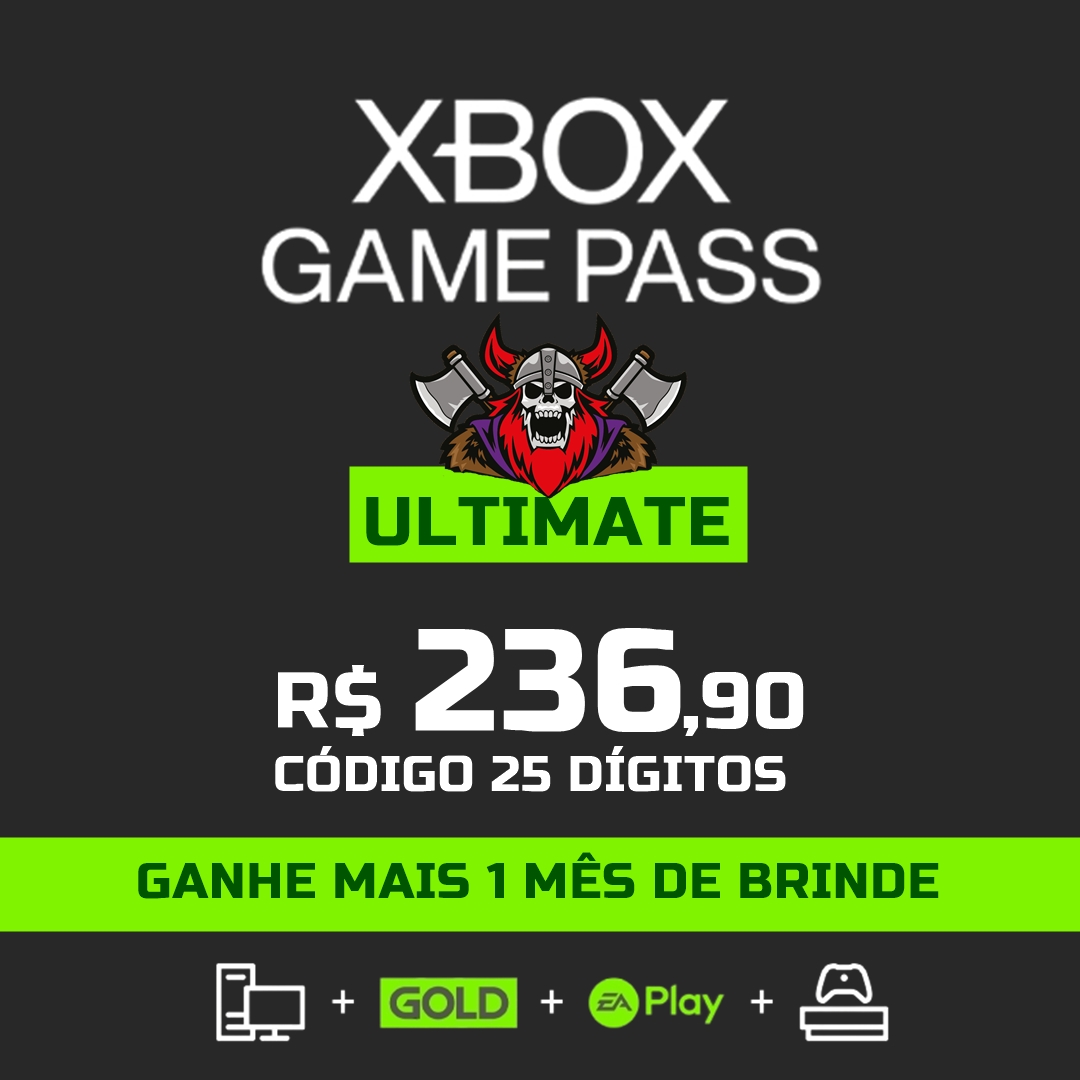 Xbox Game Pass Ultimate 1 Mês Código 25 Dígitos