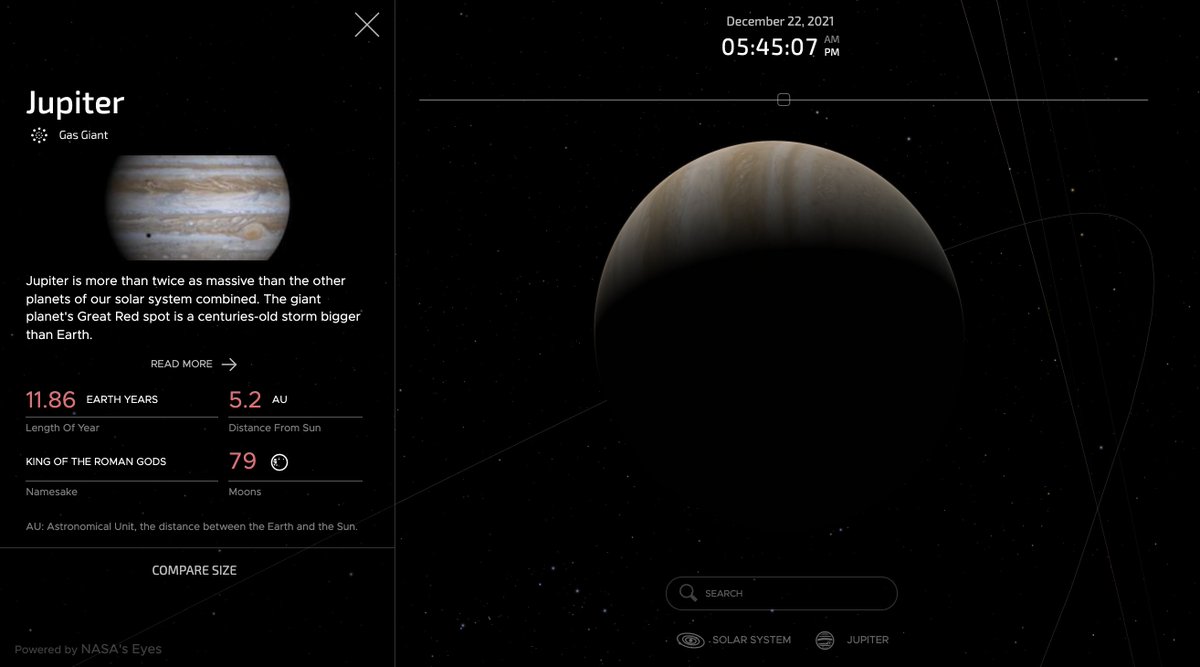 screenshot of virtual Jupiter tour