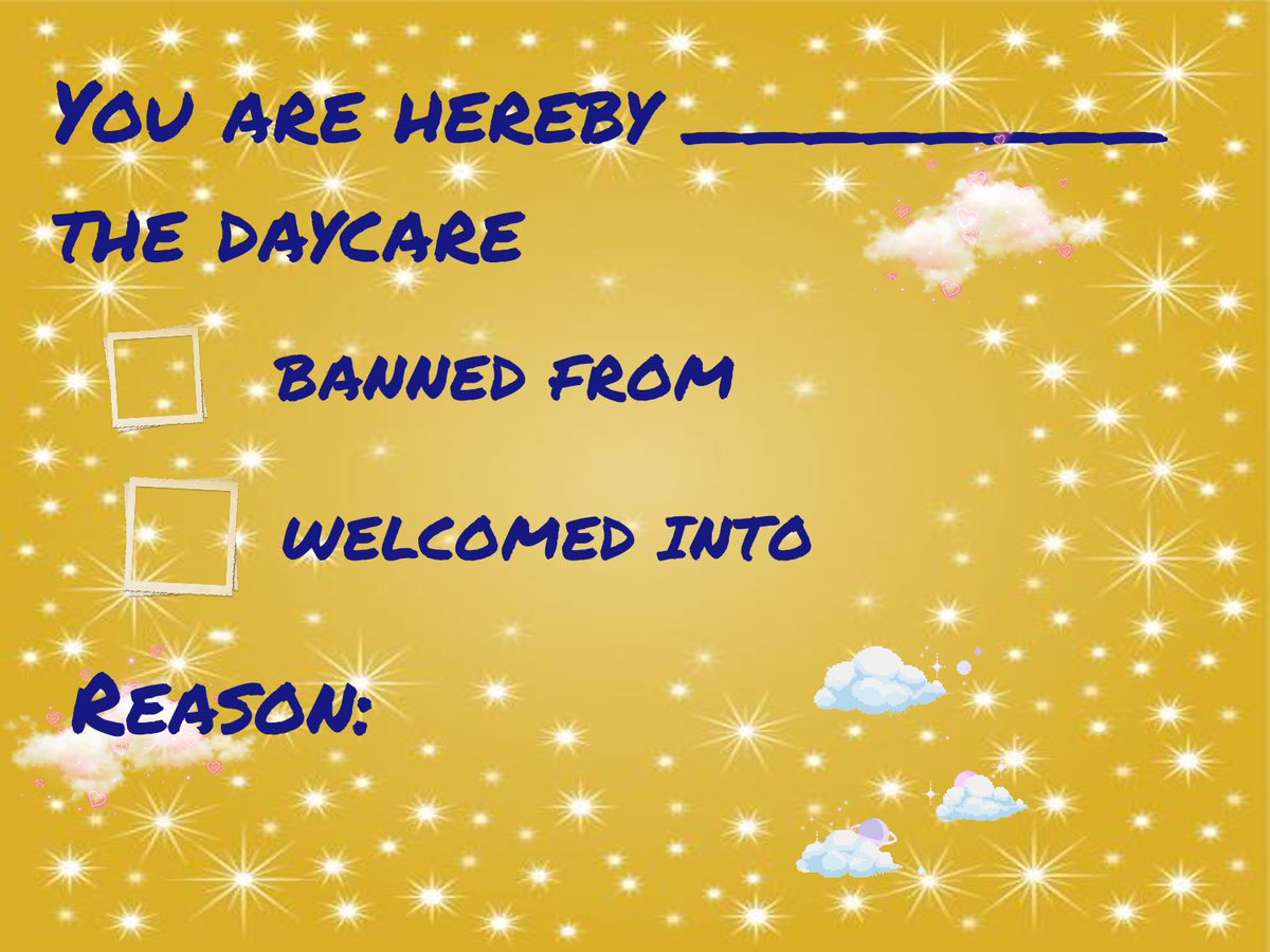 / Leave a like to know why you can (or cannot) enter the Daycare !