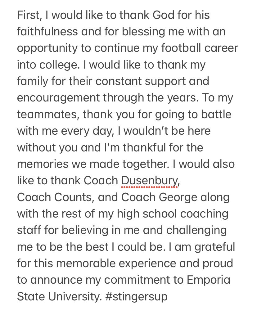 _Max_Middleton_'s tweet photo. I am blessed to announce my commitment to Emporia State University! @CoachGHiggins @CoachGoodman66 @CoachTeeHarris @esuhornetsfb https://t.co/oqBeTtkO1c