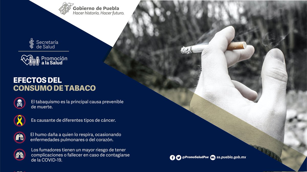 PromoSaludPue's tweet photo. El tabaquismo es un factor de riesgo para el desarrollo de enfermedades cardiovasculares. #PrevenirEsSalud https://t.co/3DJRyQceJ2