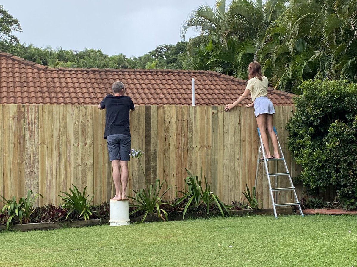 A traditional end to today’s backyard cricket.