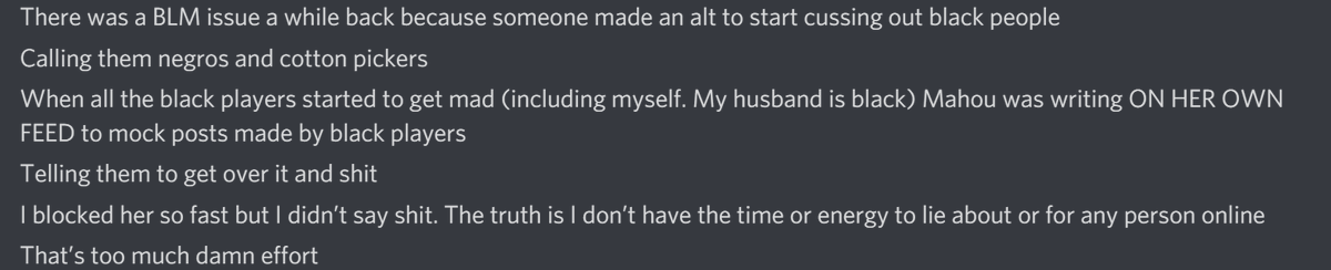 mewfichi's tweet photo. @hsdmegvn heres another one where she says she was mad cus her husband is black and her admitting to being irresponsible by not using her platform to call me out publicly if something like this WAS true https://t.co/lWZ7eJQeTx