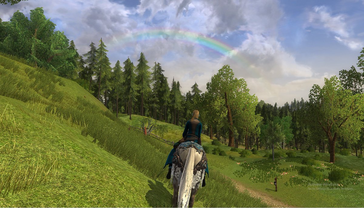 hlburkewriter's tweet photo. #ElfUpdate Rainbow in the Shire
#lotro https://t.co/pxzcy13fJR