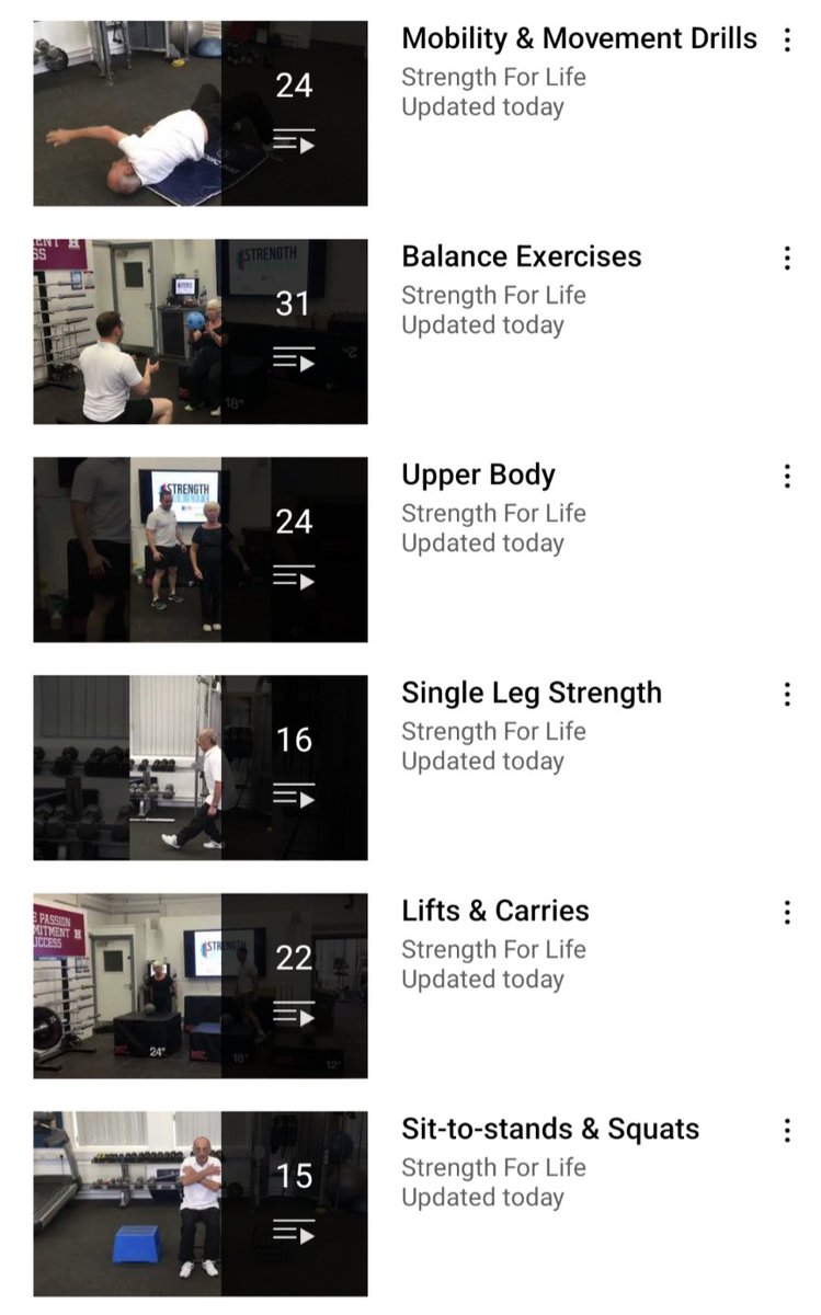 🏋️💪🏼Our exercises have been organised into the following playlists &amp; are listed in order from easiest to hardest within each one

-Perform 1-2 exercises from each category 

-Complete a few high-effort sets for each one

-Do this once to twice a week

Link:youtube.com/channel/UCv0ns…
