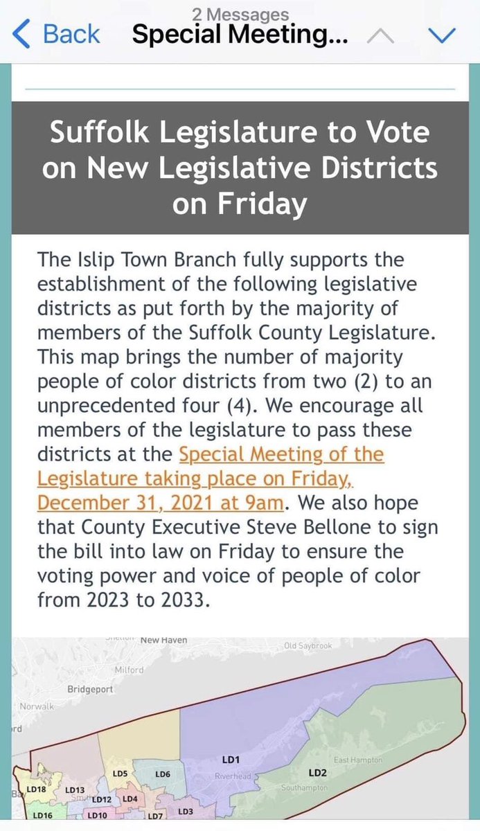 🚨UPDATE on Suffolk Redistricting🚨

The vote has been moved to FRIDAY. It MUST be voted on &amp; signed by Bellone on Friday -or- THE BILL DIES! 
Please urge Bellone to sign. Email &amp; call his office. Spread the word!

E-mail: county.executive@suffolkcountyny.gov

Phone: 631-853-4000
