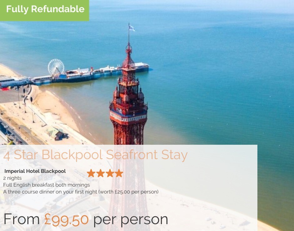 EmmaG_Travel's tweet photo. 🎢Blackpool Seafront Stay 🎢
🎢2 Nights stay at the 4* Imperial Hotel
🎢English breakfast
🎢3 course dinner (1st night)
🎢Available until Mar'22
*from £99.50pp 
⭐Can book 2, 4 or 6 nights
⭐Refundable up to 7 days prior to arrival
ℹ️ T's &amp; C's apply
#staycation #Travel #holidays https://t.co/qLgxKO8myc