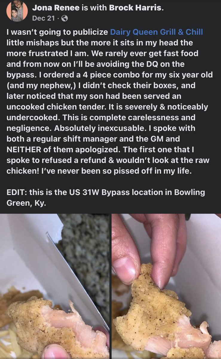 CynthiaRoach73's tweet photo. @DairyQueen This is unacceptable and the fact that the managers refused a refund and a simple apology is shameful! #BowlingGreenKY #DairyQueen https://t.co/KxWKGCvzIv