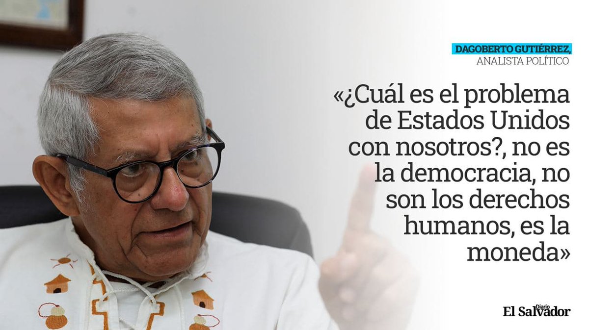 elsalvador's tweet photo. #DePaís | «¿Cuál es el problema de #EEUU con nosotros?, no es la democracia, no son los derechos humanos, es la moneda. Cuando entra en crisis el dólar entra otra modalidad de moneda y cuando el Gobierno la adopta es la confrontación», dijo Gutiérrez.

🪙
https://t.co/zNZNWeIeOi https://t.co/mX1THQlSMY