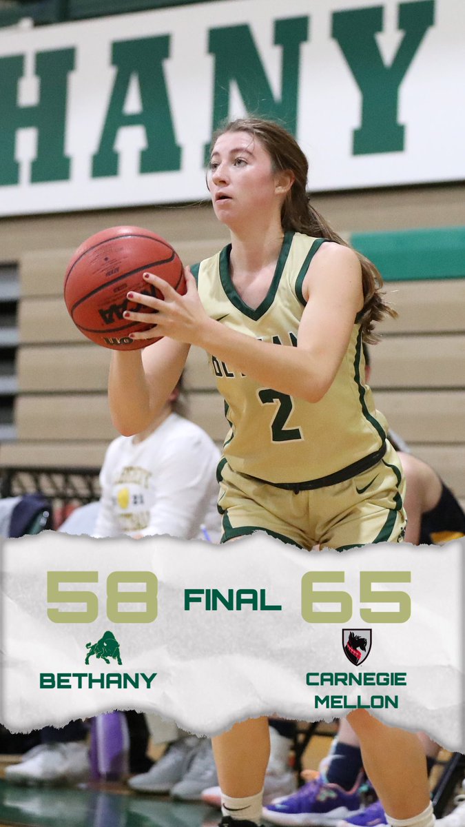 bethanywv_wbb's tweet photo. Not exactly how we wanted to come back from break, but we battled against a tough Carnegie Mellon team. Have a short turnaround. Back to the grind tomorrow! #RaiseTheStandard #NextPlayNextGame https://t.co/Vz89x4wIFZ