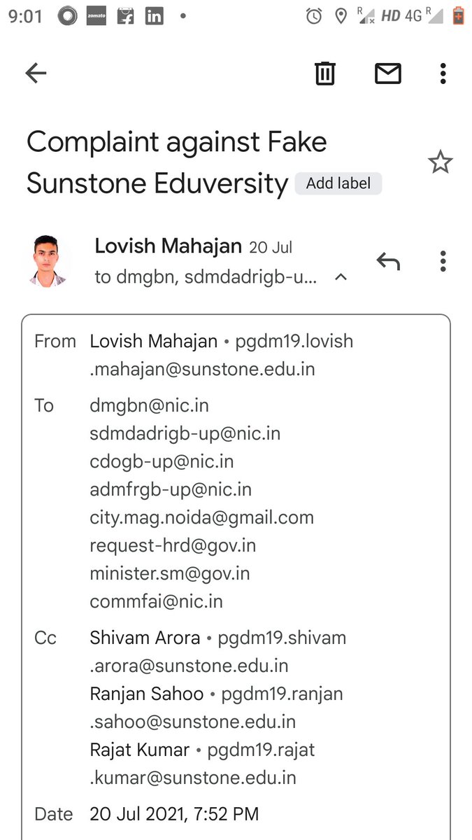 LovishMahajan13's tweet photo. Wake up UP authority wake UP AICTE.
Cancel the Licence of HIMT greater Noida @AICTE_INDIA 
Fake company Sunstone Eduversity and HIMT greater Noida i looting students.
#WakeUpAICTE
@NBCNews @indSupremeCourt @SunstoneEdu @HIMTGroup1 @Minister_Edu @dmgbnagar @myogiadityanath https://t.co/9ffu8Av9u2
