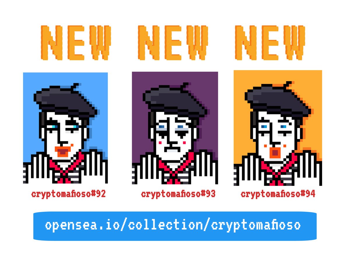 Crypto_Mafiosoo's tweet photo. !!NEW DROP!! 
Available now on Opensea 
https://t.co/b6h4kfdHsH

#NFTs  #NFT #nftart #nftcollector #nftartist #art #artist #artwork  #artworks  #opensea #openseanft #ethereum #crypto #nftcollectibles #nftcollection #nftdrop https://t.co/OX2AzSrY8l