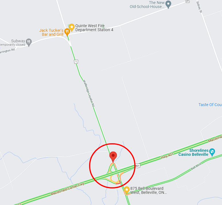 scanquinte's tweet photo. #QuinteWest
Motor vehicle collision. Wallbridge Loyalist Rd. Just North of Hwy-401. Belleview Dr &amp; Wallbridge Loyalist Rd area. https://t.co/96URRKPhJj