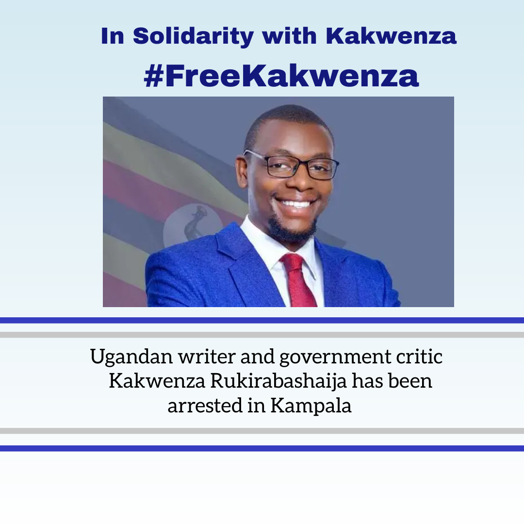 araoameny's tweet photo. I stand in solidarity with writer and friend, @KakwenzaRukira.
Freedom of speech and freedom of expression are fundamental rights.
Anyone should be able to ridicule the leaders of the country and discuss serious matters of governance. #Uganda #FreeKakwenza #WritingIsNotACrime https://t.co/Y00wQgLvyr