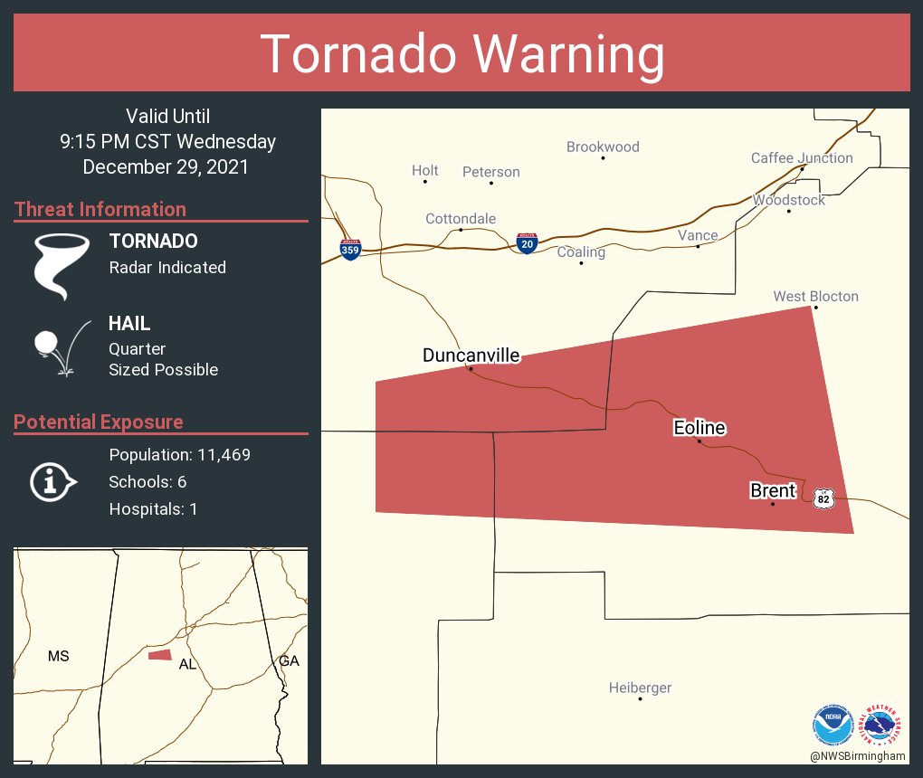 NWS Tornado on Twitter "Tornado Warning continues for Brent AL