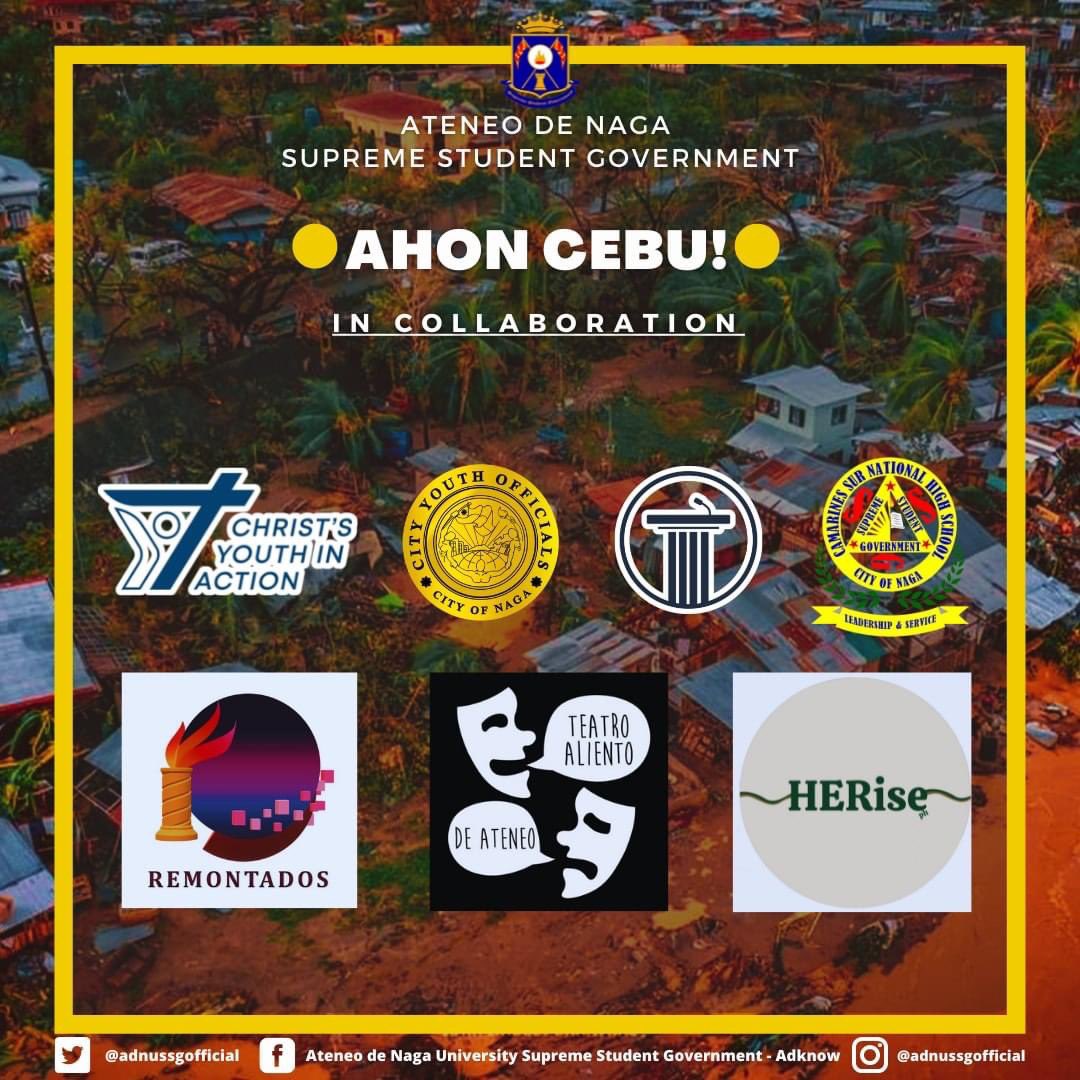 Adnurcy's tweet photo. AHON CEBU!

In collaboration with @adnussgofficial, the Ateneo College Red Cross Youth is knocking in your generous hearts for donations. 

The donation drive will be until December 31, 2021. 

Photo credits: @adnussgofficial https://t.co/F3hk6y8JrT